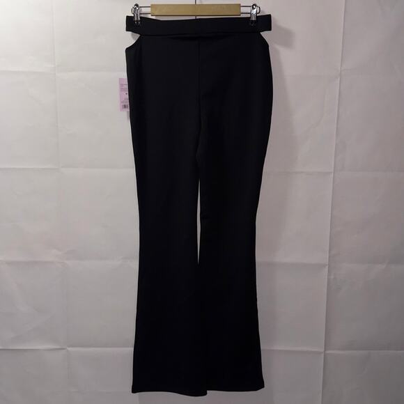 Wild fable Super-High Rise Hip Cut Out Flare black Pants women’s Size Medium - Picture 2 of 6